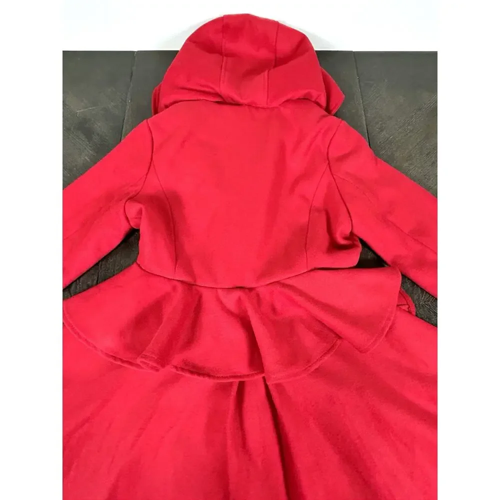 Brand New Copper Key Peplum Style Coat Size 10 / 12 Red Hooded New With Tags - Picture 11 of 11